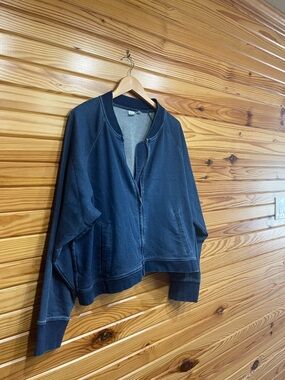 GAP Washed Navy Bomber Jacket - Zip Front